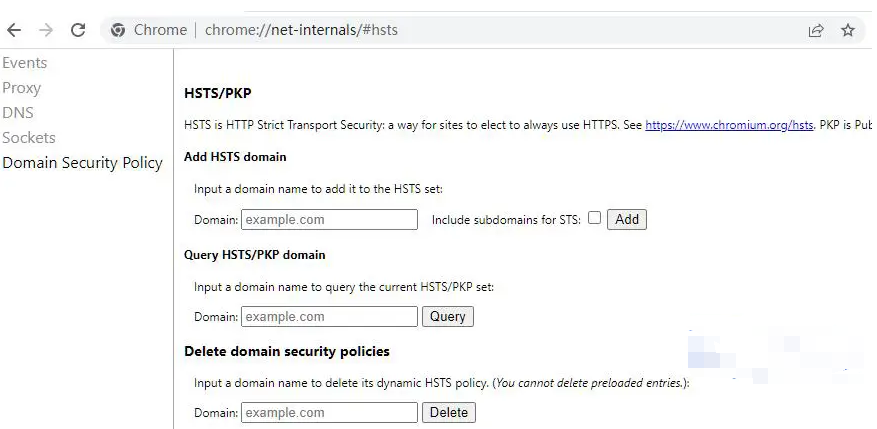 谷歌浏览器怎么清除hsts