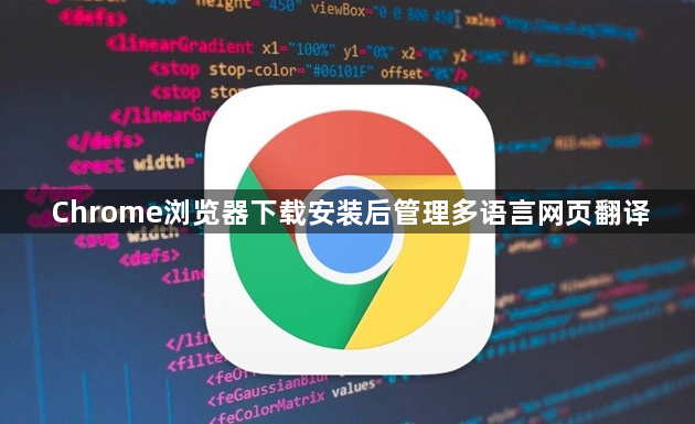 Chrome浏览器下载安装后管理多语言网页翻译1