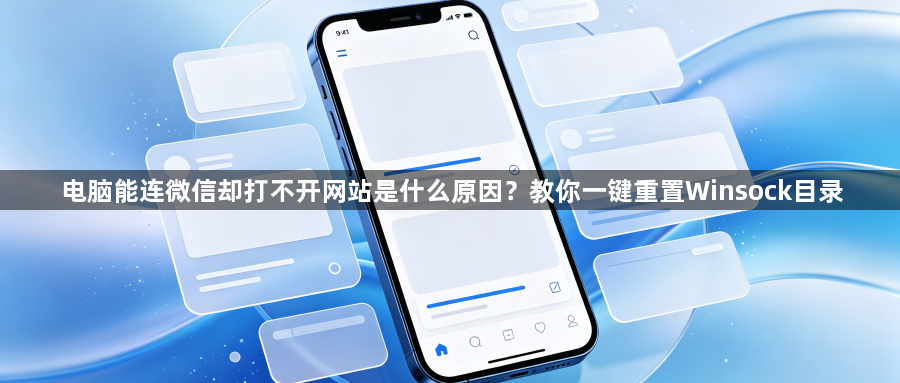 电脑能连微信却打不开网站是什么原因?教你一键重置Winsock目录1