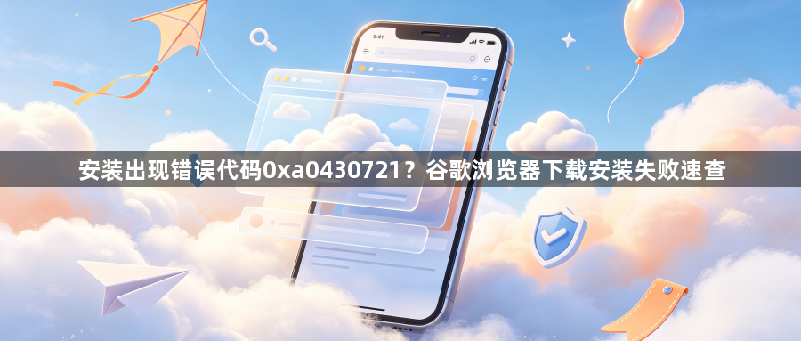 安装出现错误代码0xa0430721？谷歌浏览器下载安装失败速查1