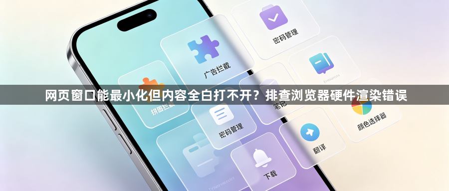 网页窗口能最小化但内容全白打不开?排查浏览器硬件渲染错误1