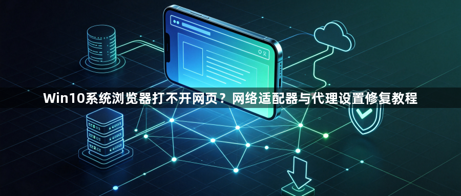 Win10系统浏览器打不开网页?网络适配器与代理设置修复教程1