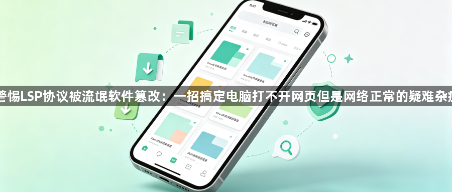 警惕LSP协议被流氓软件篡改:一招搞定电脑打不开网页但是网络正常的疑难杂症1