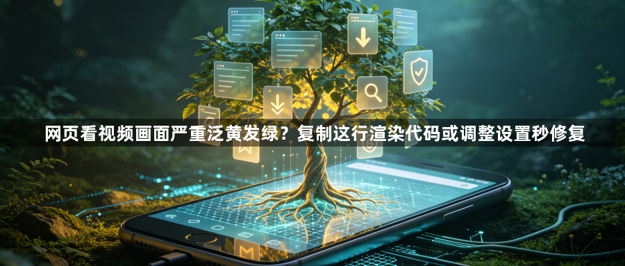 网页看视频画面严重泛黄发绿?复制这行渲染代码或调整设置秒修复1