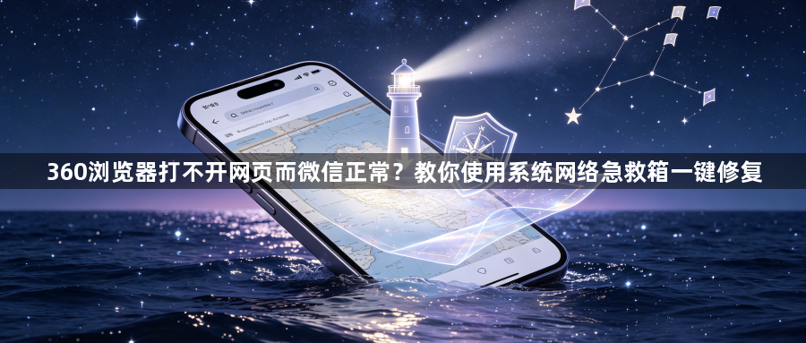 360浏览器打不开网页而微信正常？教你使用系统网络急救箱一键修复1